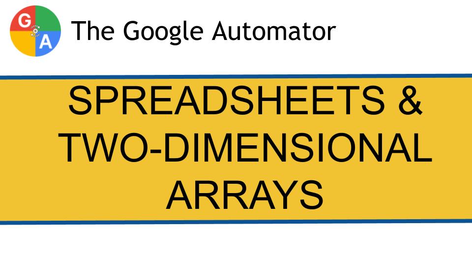 How to use two-dimensional arrays to navigate your Google Sheet with Google Apps Scripts
#javascript #googlecloud #googleapps #googlesheets
thegoogleautomator.substack.com/p/arrays-for-d…
