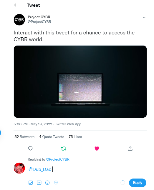 SybreNCS's tweet photo. @ProjectCYBR @Dub_Dao let's go https://t.co/ry49TMNMJM
