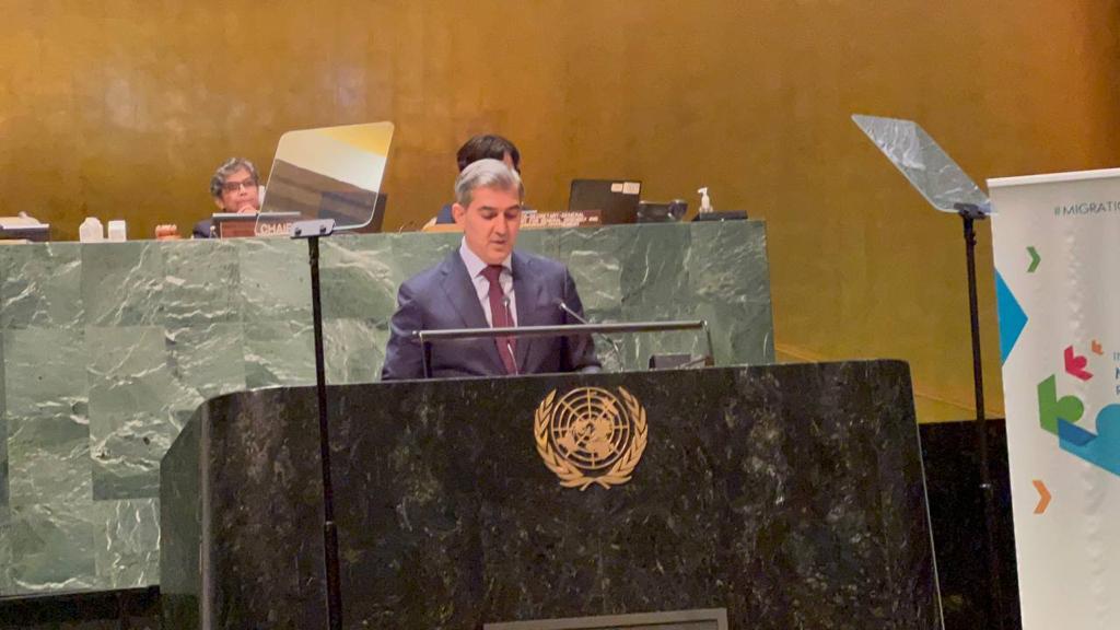 Happening now: H.E. Mr. Vusal Huseynov, Chief of the State Migration Service of the Republic of Azerbaijan  addressing the UN General Assembly at the Plenary session of the International Migration Review Forum 
#IMRF #Migration2022 
 <a href="/migrationAZE/">Dövlət Miqrasiya Xidməti   State Migration Service</a>