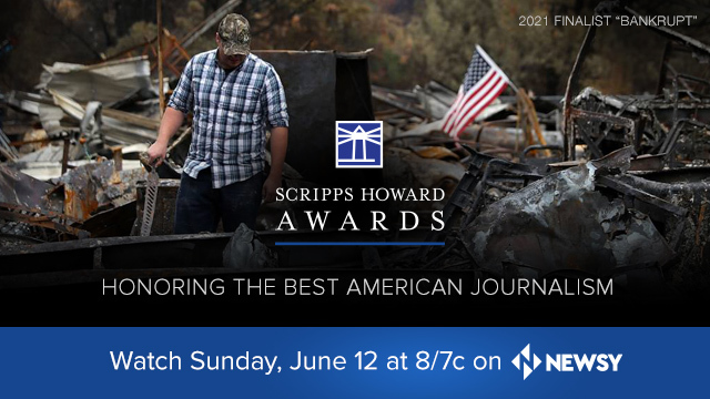 Congratulations to the finalists for the 69th Scripps Howard Awards. The finalists were selected from more than 800 entries across 15 categories. Watch the #ScrippsHowardAwards June 12 at 8/7c on @Newsy. Read more about the finalists: scripps.com/foundation/new… @ScrippsHowardFd