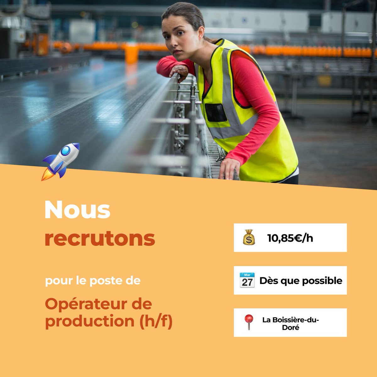 test Twitter Media - 🛎️ Nouvelle offre d'emploi : Opérateur de production (h/f)
🌎 La Boissière-du-Doré (44430)
📅 Démarrage dans les 7 prochains jours
👉 Plus d'infos : https://t.co/MVA7smFIqd
#recrutement #intérim #emploi #OffreEmploi #job #iziwork https://t.co/2YOxCefaeO