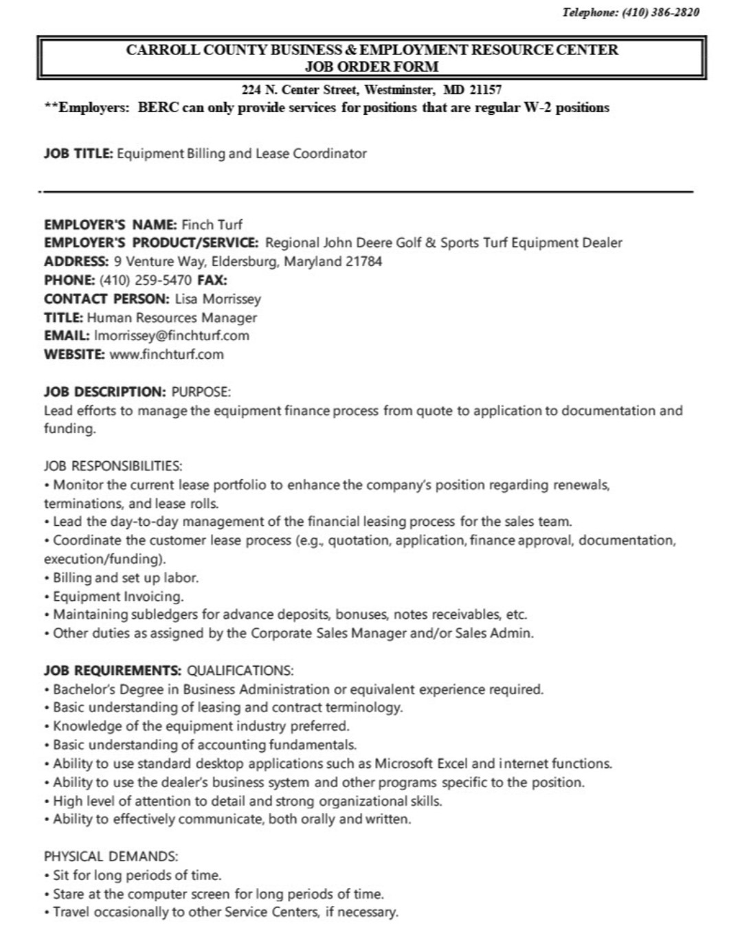 Carroll County Workforce Development on Twitter "Hiring, Finch Turf