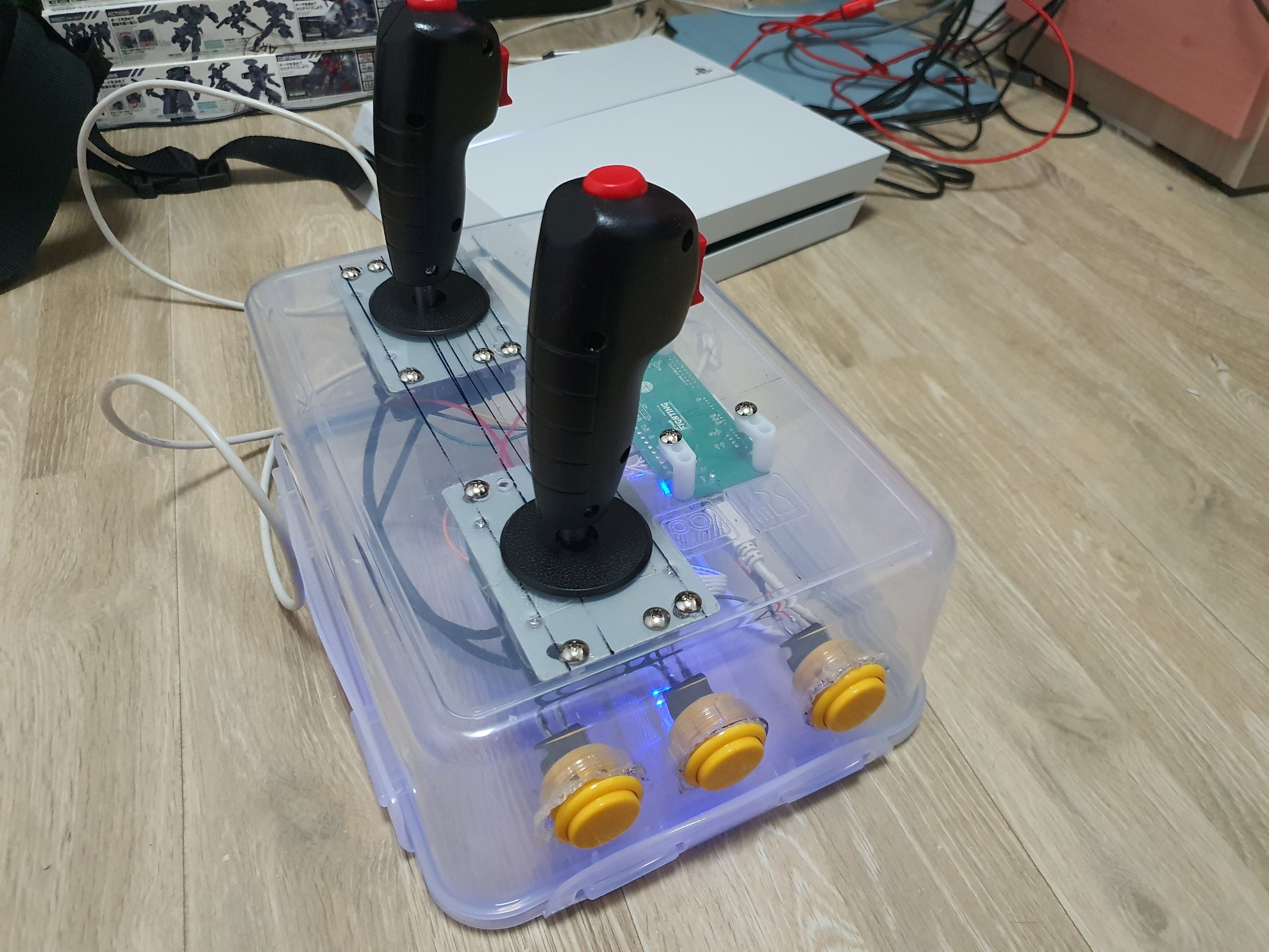 PS4用ツインスティック(SS版からの改造品)電脳戦機バーチャロン