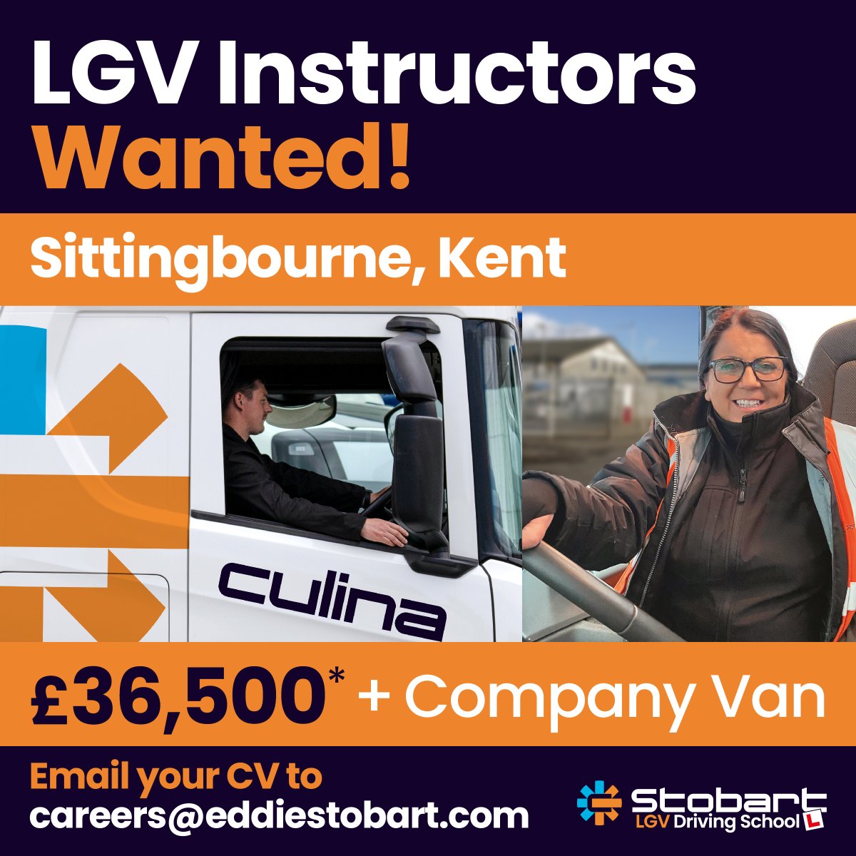 Due to the demand for our brand new Stobart Driving School, we are now underway with our exciting plans for our next driving school to open in Sittingbourne. If you want to be part of our LGV Instructor team contact us directly 📧careers@eddiestobart.com 📞01925 606 981