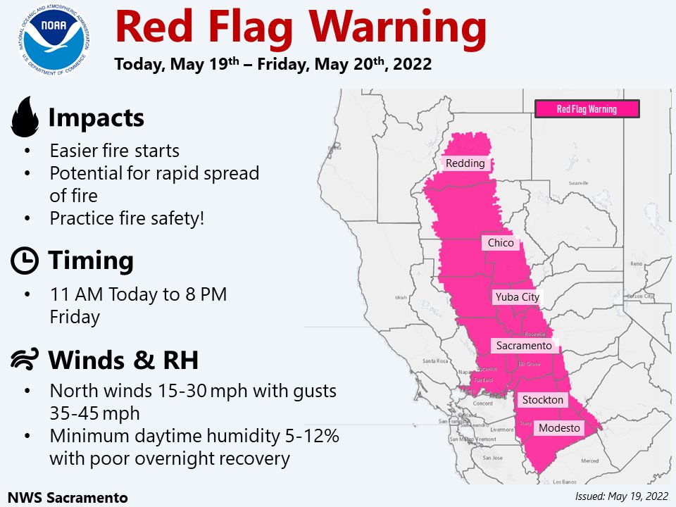 NWS Sacramento on Twitter "⚠️Critical fire weather conditions are
