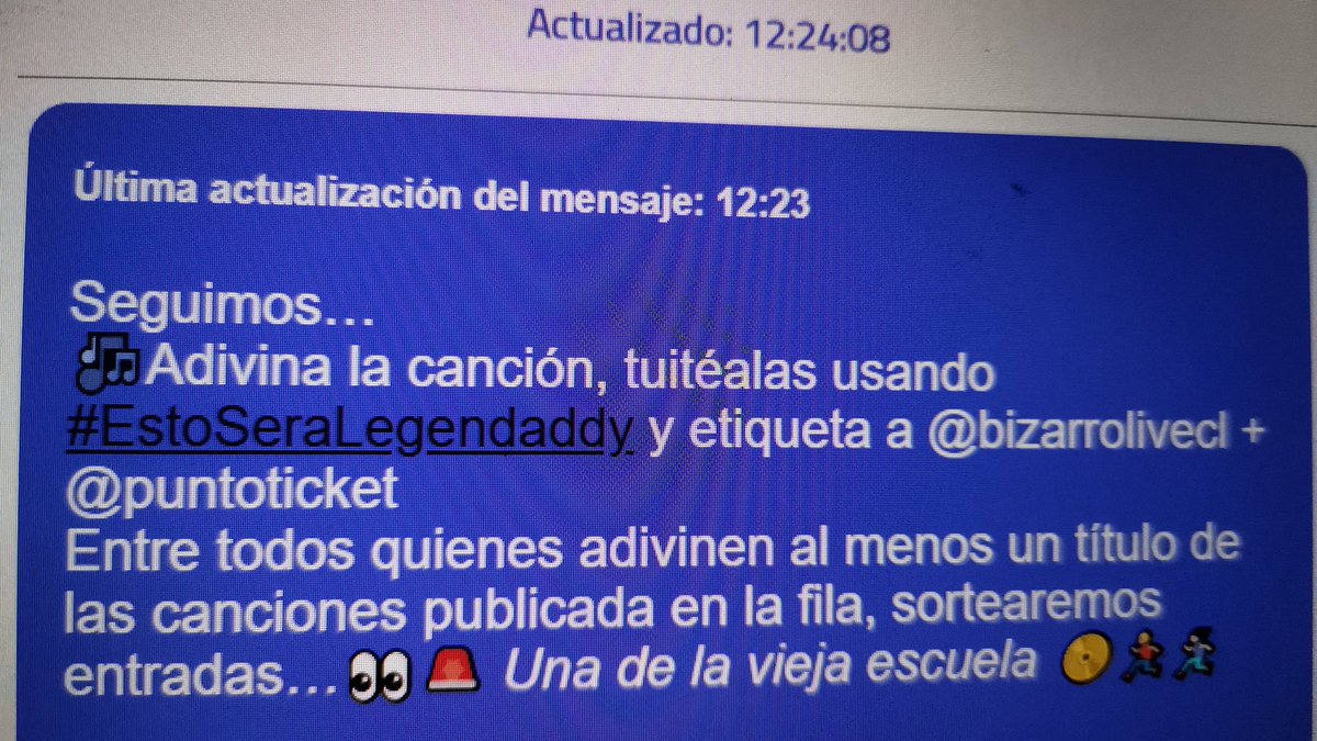 decartesp's tweet photo. @puntoticket @bizarrolivecl #EstoSeraLegendaddy vamos a la disco!!! https://t.co/LmW4Q2UDbW