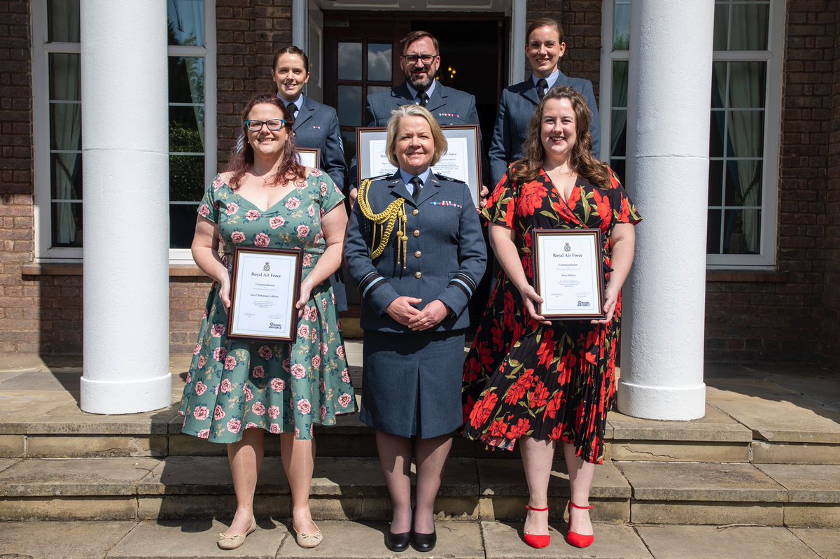 mariabyford's tweet photo. Delighted to present my #COSPers Commendations this morning, including a well deserved Team Commendation for one of the amazing @RAF_Recruitment teams, plus #LSGCM for @JennyMGregory πππ https://t.co/mf8iqJ0Wyn