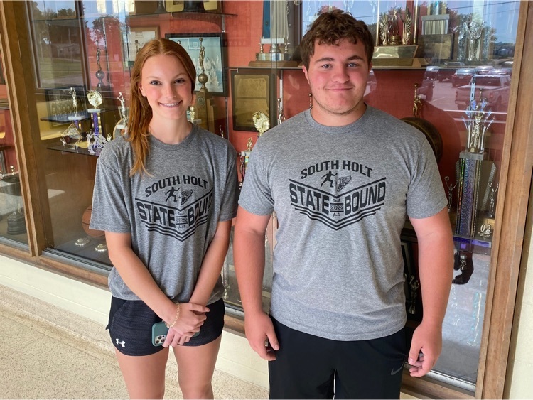 SH_Principal's tweet photo. Good luck to South Holt athletes Hayden Elifrits and Olivia Prussman at the state track meet in Jeff City! Hayden throws shot put on Friday and throws discus on Saturday. Olivia runs the 3200m race on Saturday. Good luck! https://t.co/RqVPNoA81t