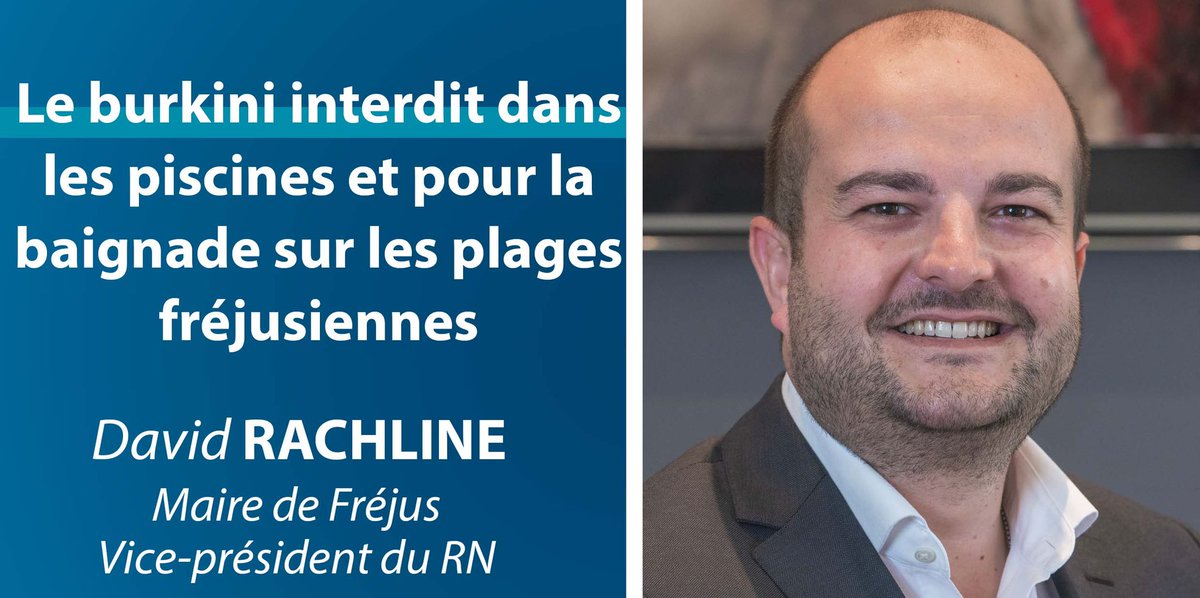 david_rachline's tweet photo. 🔵 Le #Burkini interdit dans les piscines et pour la baignade sur les plages fréjusiennes ! 

✒️ Mon communiqué ici : https://t.co/kpYnblEwTF https://t.co/3Snio1jIVG
