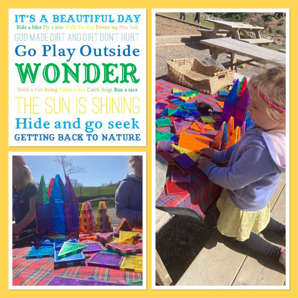 ForbesRenee's tweet photo. Today is @OutdoorClassDay! This is Pre-Primary @BrookhouseElem @HRCE_NS #OutdoorPlayMatters #nspreprimary #looseparts #playbasedlearning ๐ณโ๏ธ #BuildingCastles ๐ฐ ๐ง ๐ #imaginativePlay https://t.co/YWb53gQczN