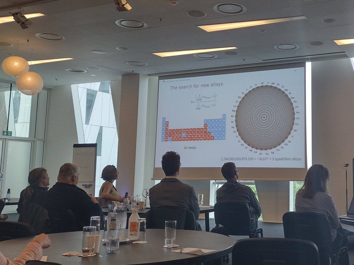 3 quadrillion possible alloys? I guess we better get back to the lab 🧪@jensengroup_cph  Great talk from Jack to wrap up the <a href="/HEAcatalysis/">Center for High Entropy Alloy Catalysis @ UCPH</a> conference on #Highentropyalloycatalysis after two days of inspiring talks and discussions <a href="/CHEMUCPH/">Department of Chemistry, University of Copenhagen</a>