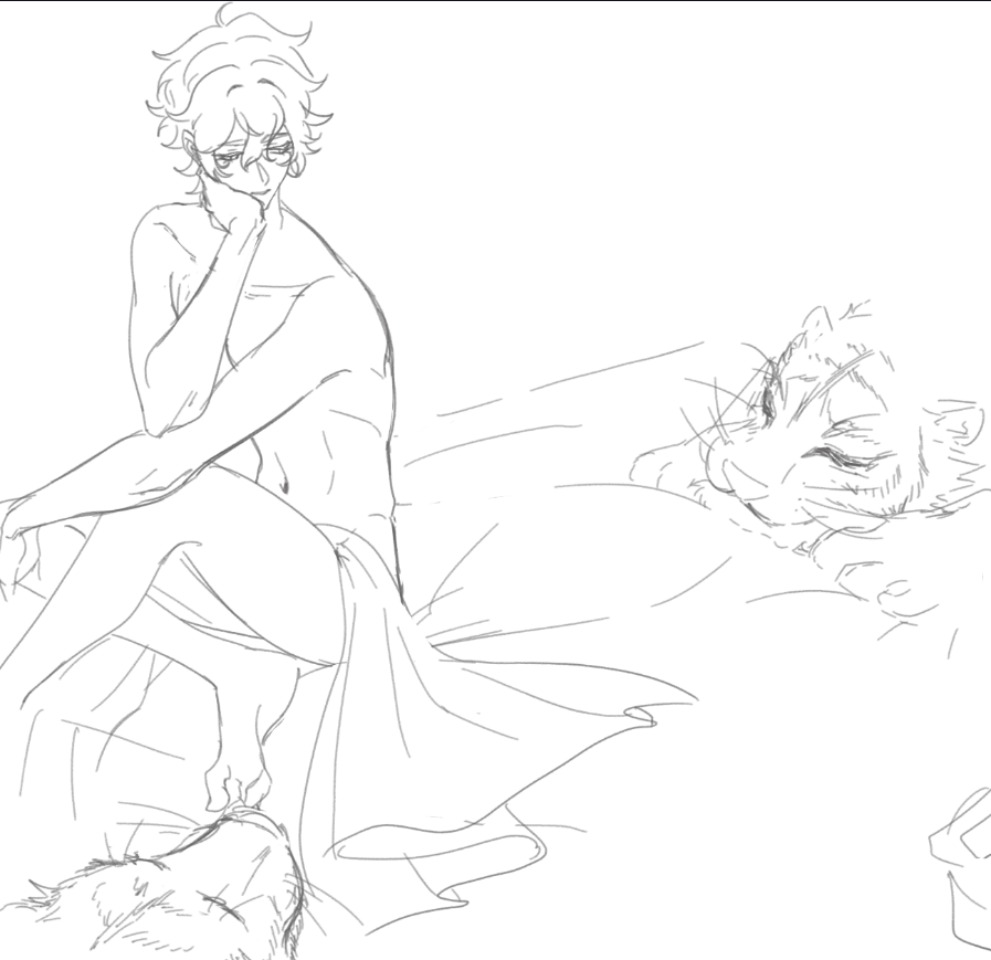 I just wanted to sketch something.
So here's Leslie and his tigers