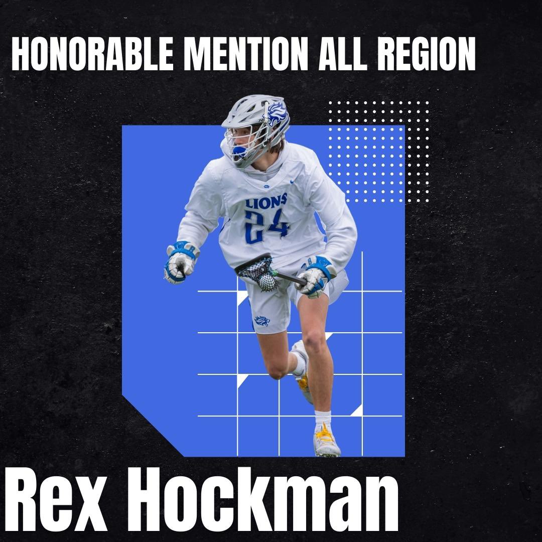 Congratulations to freshman face off athlete Rex Hockman for receiving all region honorable mention recognition!