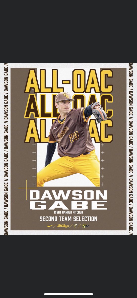 Congrats to former Bear Dawson Gabe for being named All-Conference! Yessir!!