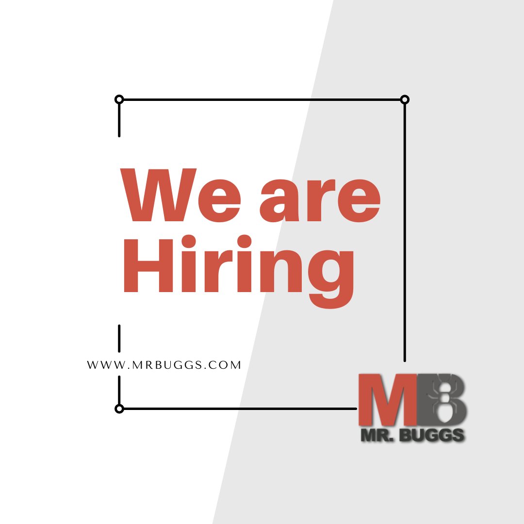 MrBuggs1's tweet photo. Seeking pest control technicians in the Pelham, Huntsville, Cullman, and Baldwin County, AL areas. If you are interested in the position please apply through our website.

Application Form:
https://t.co/wGtlM5nEE5

Background Check Authorization Form:
https://t.co/VHHjgASLrp https://t.co/vio9ycW29g