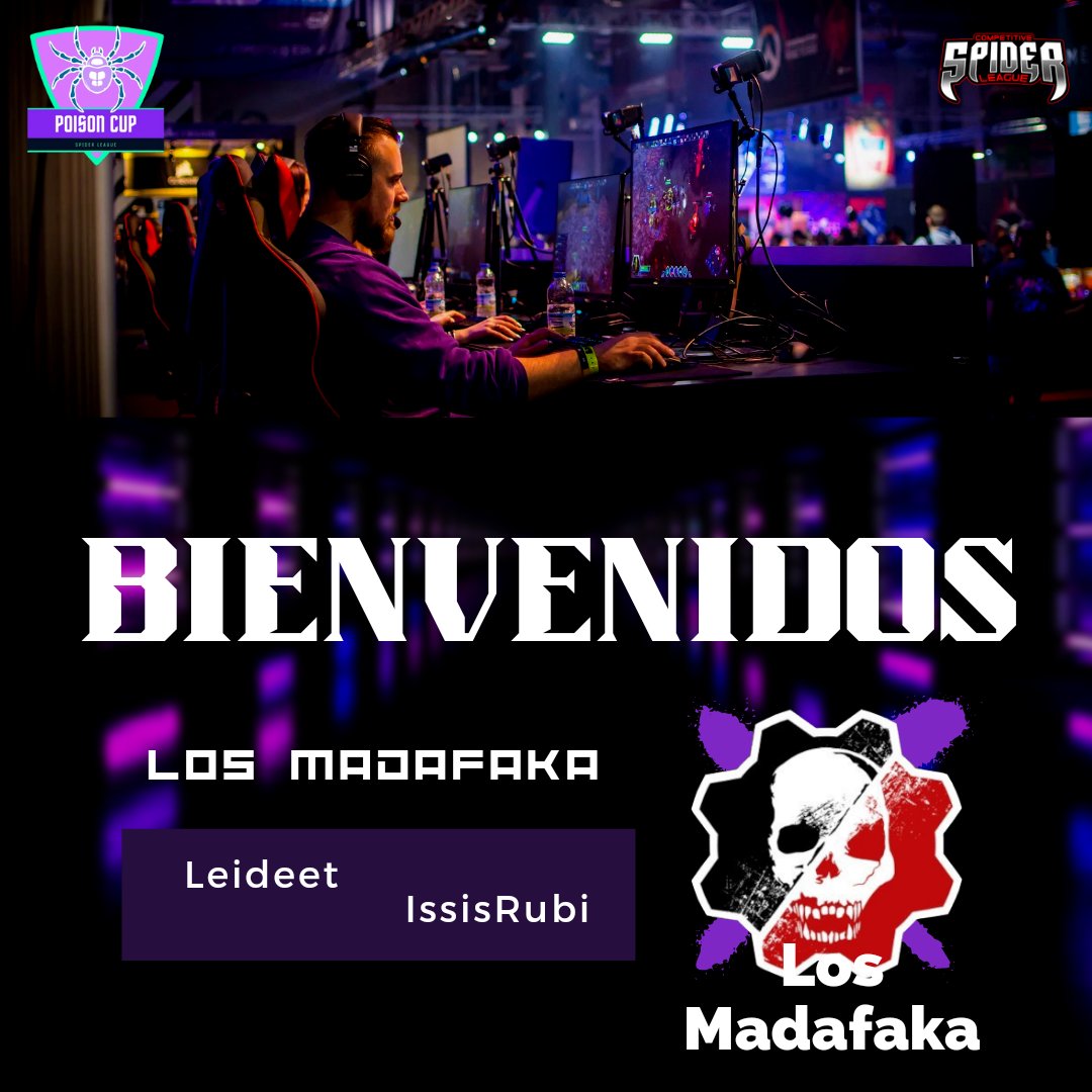 Sean bienvenidos a la POISON CUP, dupla de:

#LosMadafaka 🔥 equipo participante de esta primera edición de la POISON CUP🕸️🏆

🕷️ Leideet
🕷️ IssisRubi

#SpiderLeague #Gears5 #PoisonCup #Torneo #Xbox  #2v2 #Competitive