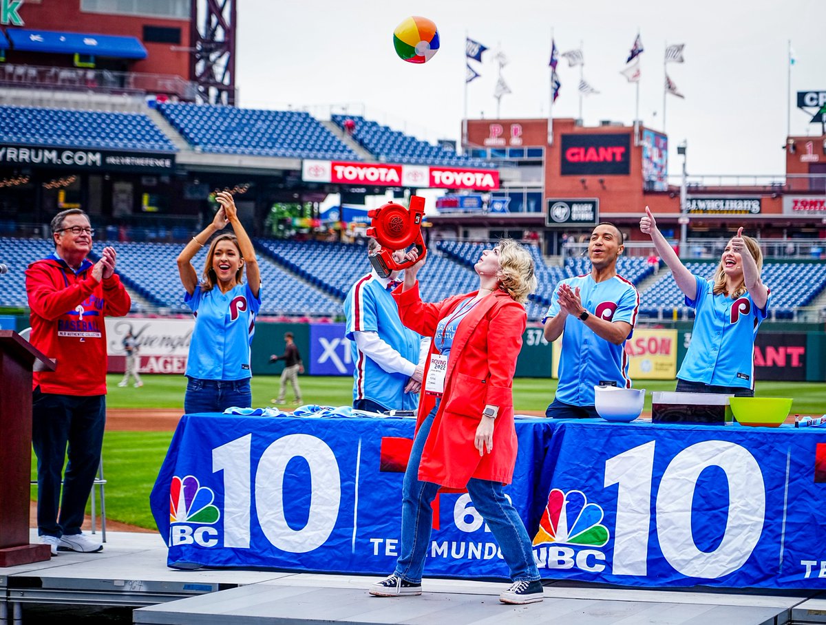 The NBC10 First Alert Weather crew celebrates a successful experiment. 