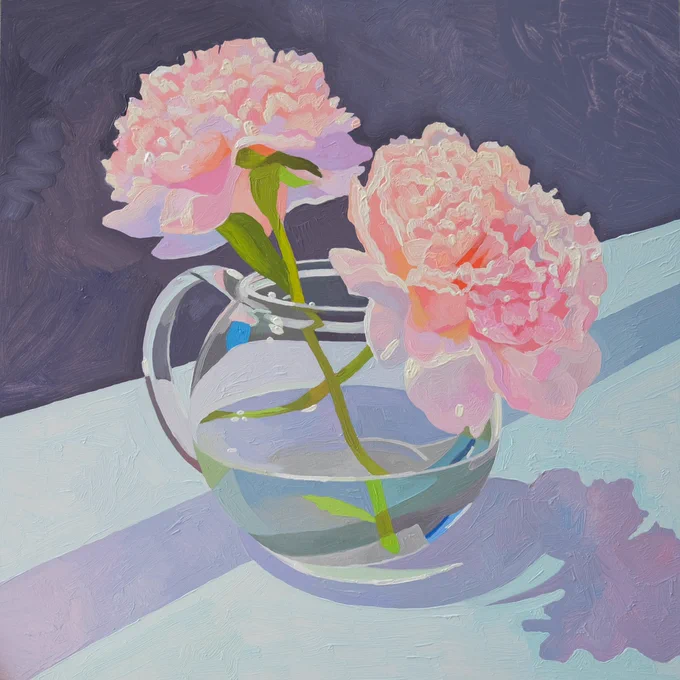 the peony painting photographed on my fujifilm x100v. So much prettier than the iPhone pics 🥺🌸prints linked below! 