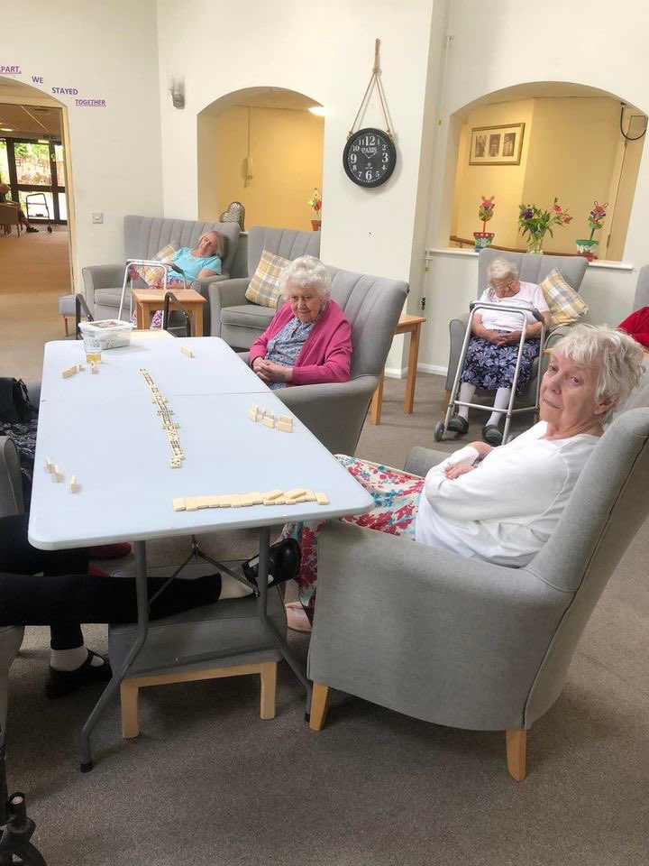 HeatherValeAH's tweet image. This weeks dominoes session…think we need to start a tournament 🎲😁#Dominoes #Competition #ActiveBrains #Heathervale #Tournament #Games