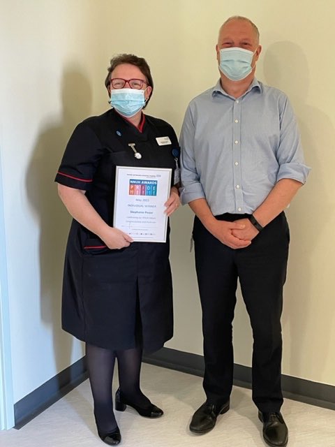 Very privileged to present this PRIDE award to Stephanie Pease our Divisional Director for Midwifery for her leadership today. Thanks Steph for everything you are doing.