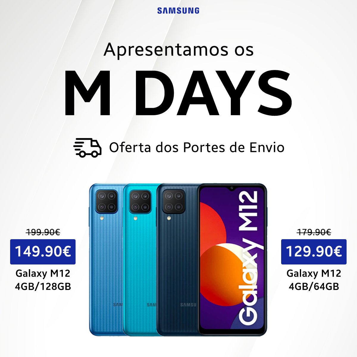 tek4lifept's tweet photo. Apresentamos os M Days da Samsung 🤩
Desconto direto de 50€ na compra do Samsung Galaxy M12 💣
🌐 Sabe Mais Aqui 👉 https://t.co/67wLuxTUsb
📦 Os portes de envio são grátis!
⏲️ Promoção válida até 22 de maio. Limitada ao stock existente
#tek4life #samsung #galaxymseries #m12 https://t.co/ZND8jig3sh