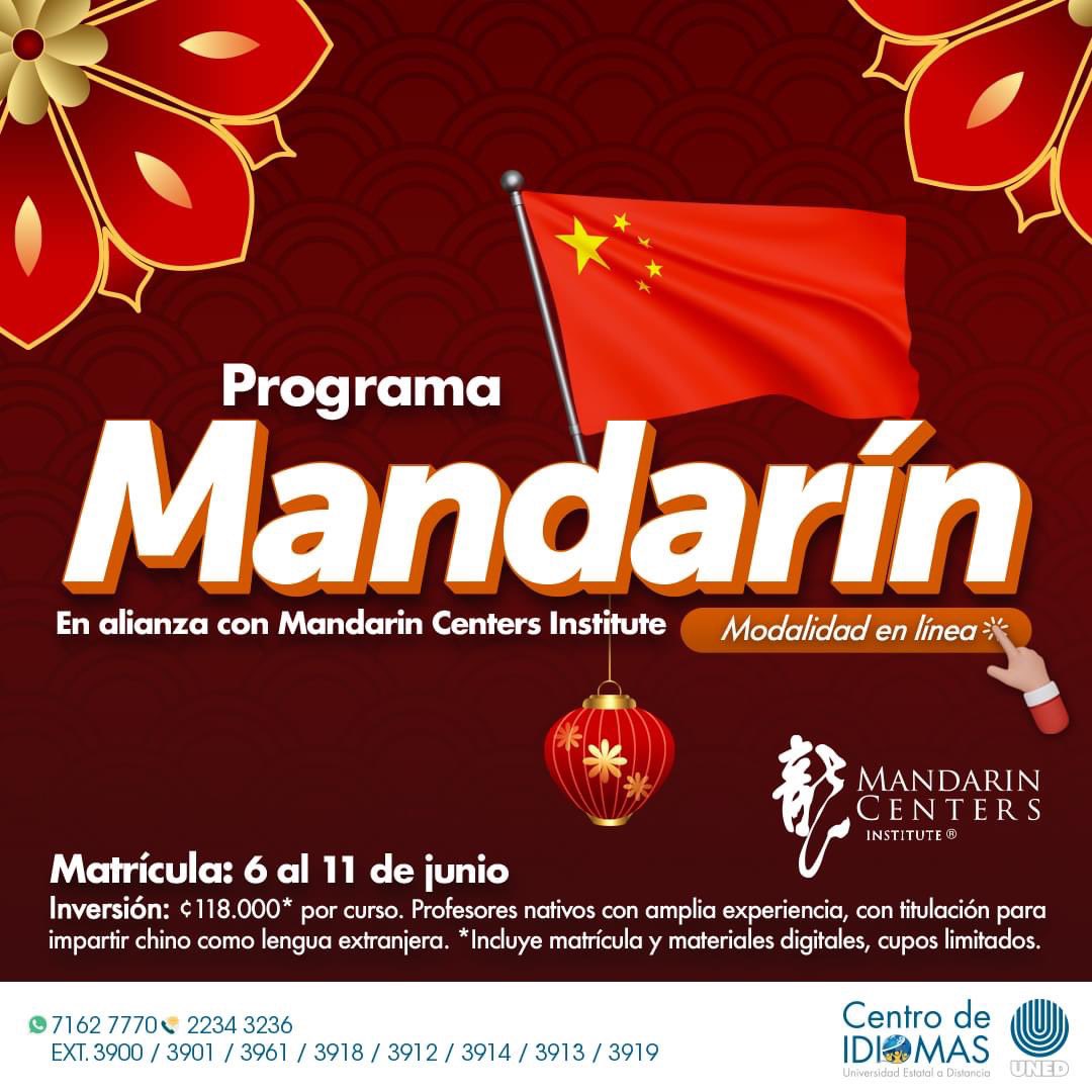 Encantados de que nuestros programas formativos de #chino lleguen a #CostaRica  de la mano de la #UNED!!