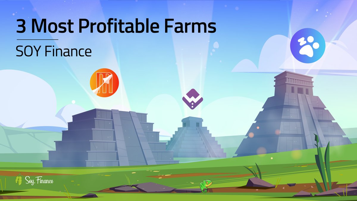 The 3 most profitable farms in SOY Finance today! 🦥 

🥇 SOY - $ZOO: 270% APR
🥈 SOY - $XMS: 236% APR
🥉 SOY - $WSG: 219% APR

Yieldfarming APR is indicative and may vary.

🌱Trade &amp; Farm on SoySwap - the next evolution #DeFi exchange on Callisto Network: app.soy.finance/swap