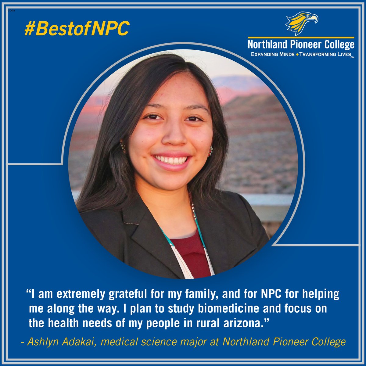Ashlyn is using her passions to help her local community. Northern Pioneer College is proud to have so many students like Ashlyn making this community a better place. 

Invest in Arizona’s future. Arizona Community Colleges.
