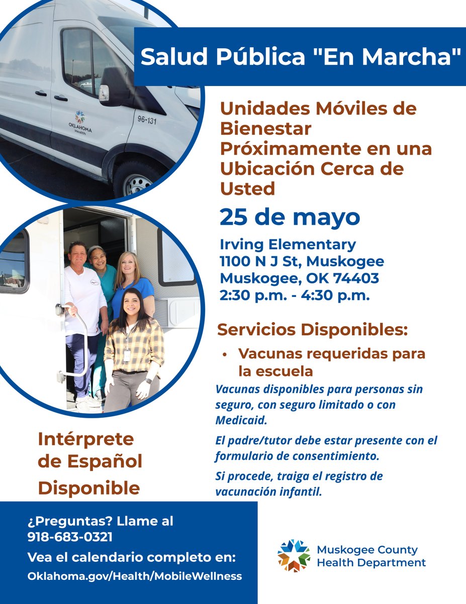 Muskogee Health Department Mobile Vaccine Van to Visit Irving Elementary
 muskogeeps.org/vnews/display.…