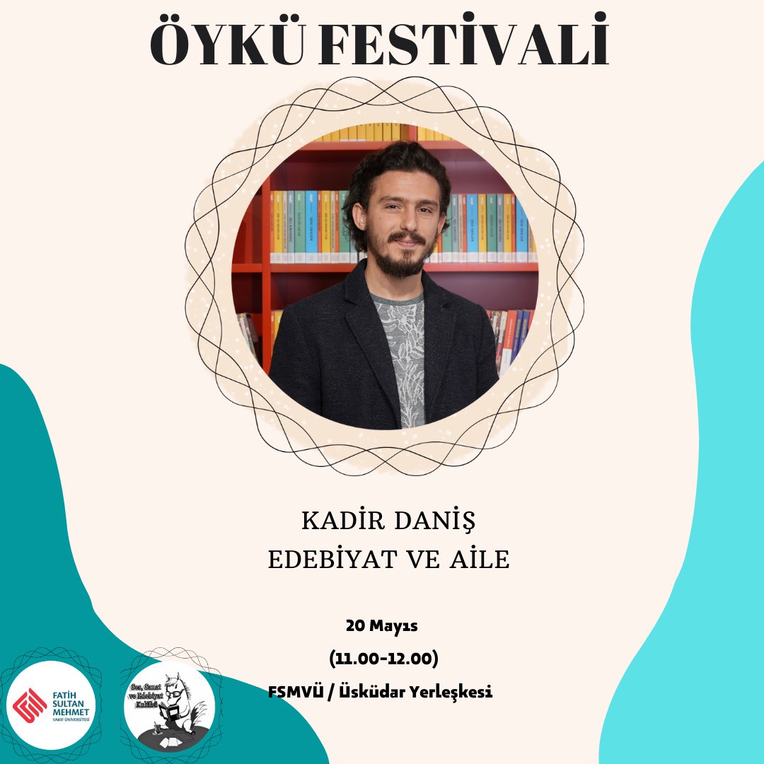 Öykü Festivalimizin son günü, beşinci programımızla yarın karşınızda olacağız! 🌿

Kadir Daniş (<a href="/kadirsinasdanis/">Kadir Daniş</a> ) ile Edebiyat ve Aile’yi konuşacağımız programa sizleri de bekleriz. 🌿