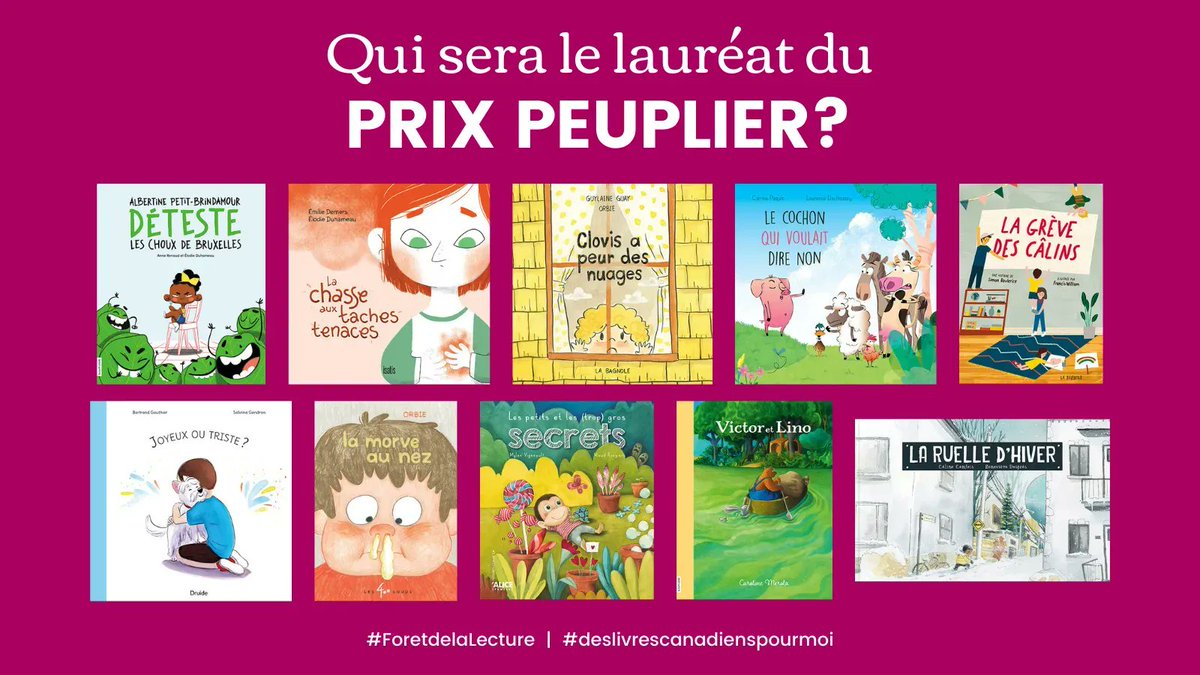 ForestofReading's tweet photo. Le dernier mais non le moindre, le prix Peuplier! Joignez aux plus petits lecteurs à https://t.co/dov9d5GD28 pour l’annonce du lauréat du prix Peuplier à 13 h HNE! Qui sera couronné?? #ForetdelaLecture #deslivrescanadienspourmoi @CurioCBC @cbcbooks https://t.co/k2pLS77PmD