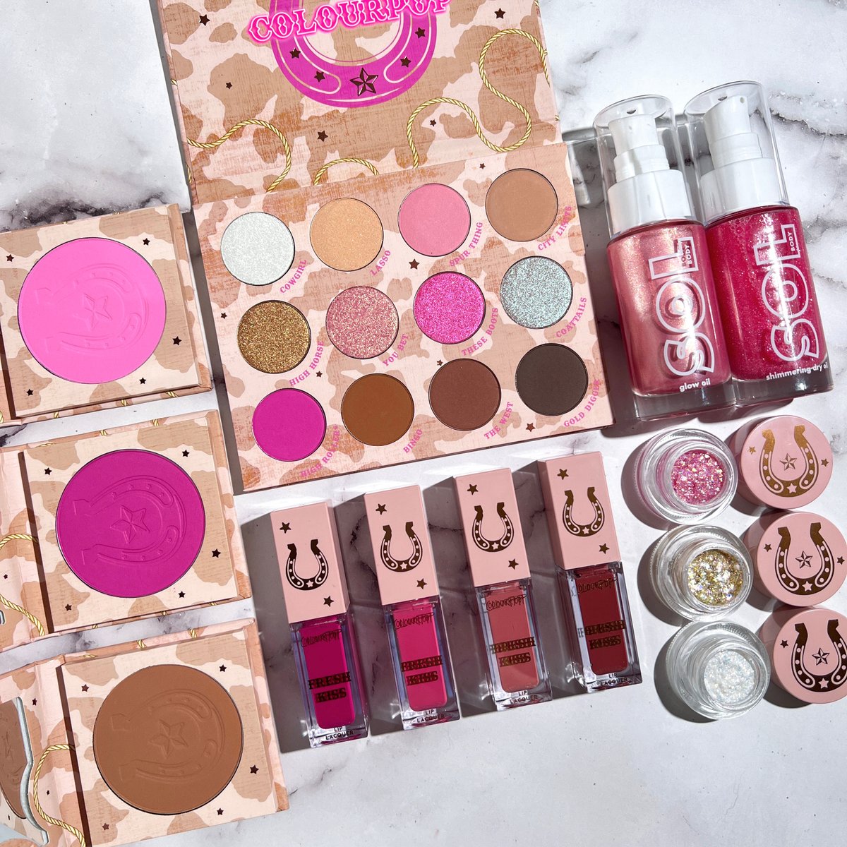 ColourPopCo's tweet photo. GIDDY UP, BESTIES!! ✨ our NEW Won &amp; Done Collection is now LIVE on https://t.co/5C9dbszKrN 🐴💕 lasso up ’n get lucky with our cowgirl-inspired collection!! https://t.co/VLt4DlYfuj