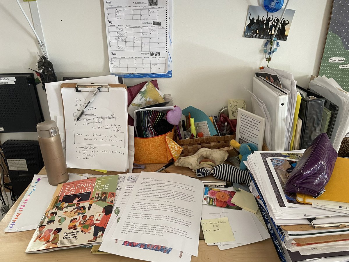 Mid-May kindergarten teacher desk 😳