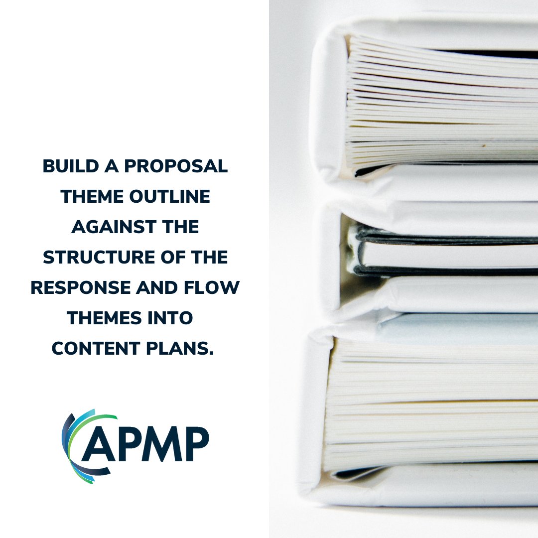 Proposal themes should flow from the opportunity/sales strategy, win themes, customer hot buttons, your features, benefits, and discriminators. Using either a draft solicitation or a previous, similar solicitation from the customer, create a top-level outline of your proposal.