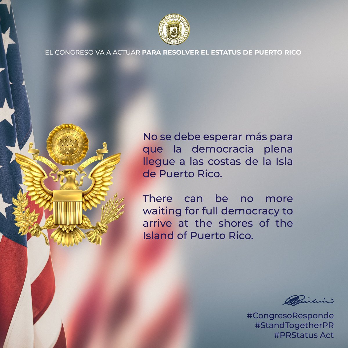 GovPierluisi's tweet photo. El Congreso va a actuar para resolver el estatus de Puerto Rico. ¡Viene el fin de la colonia! #PRStatusAct #StandTogetherPR #CongresoResponde #Estadidad #Statehood #Igualdad #Equality https://t.co/z8YdQBmavE