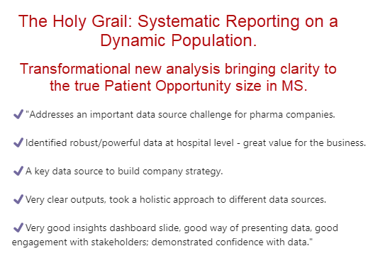 gprxdata's tweet photo. Gratifying feedback 📝 from the BHBIA #bobiawards judges on our winning entry, showing how innovation with NHS hospital data has created a credible new stream of valuable market intelligence. Better secondary care data still on your to-do list? DM us! https://t.co/JhmG99iJqI
