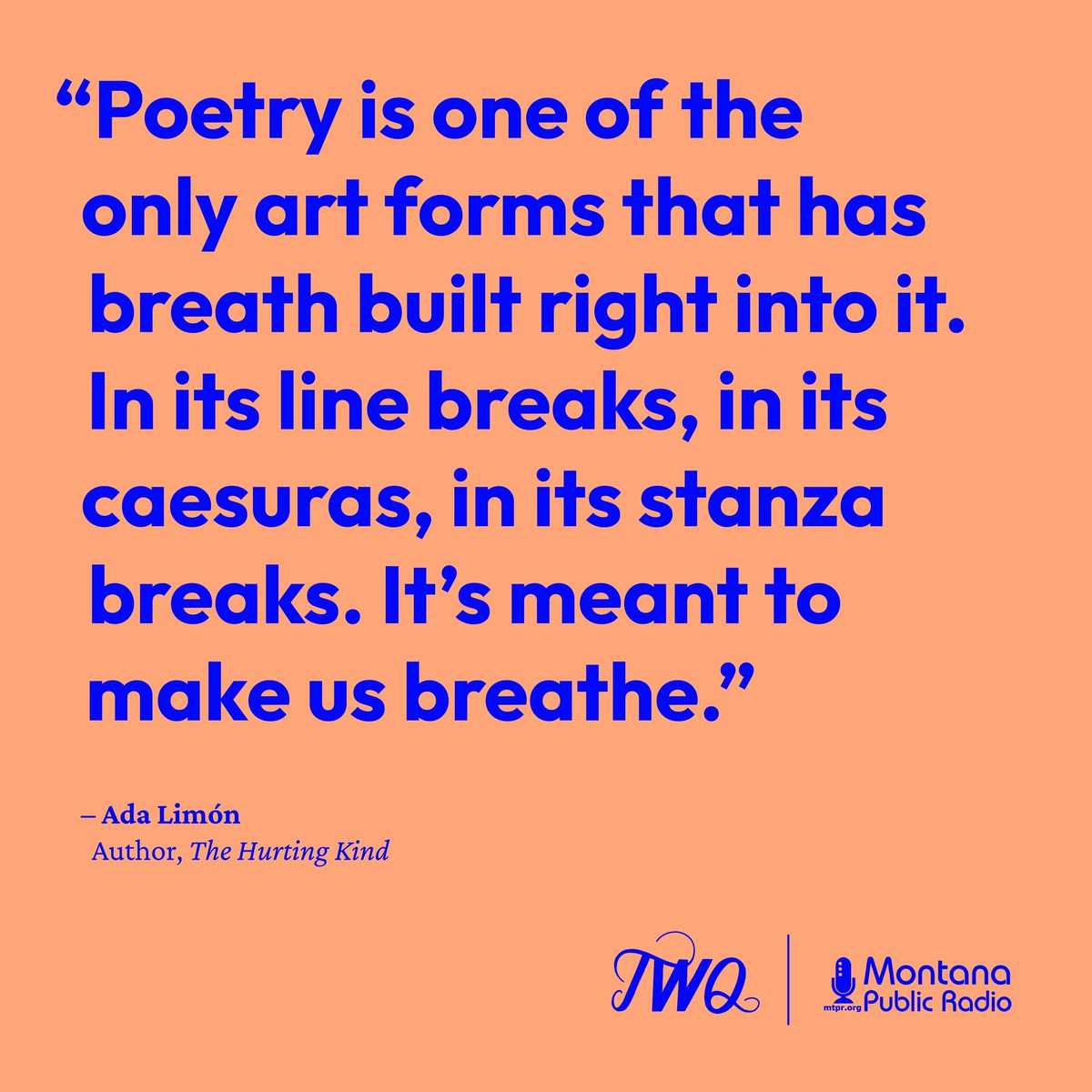 WriteQuestion's tweet photo. TONIGHT on TWQ, @wintered_legs chats with beloved poet and podcaster @adalimon about breath and yellow and mothers and fathers and sports and more! 7PM MDT on @mtpublicradio, online at https://t.co/WrNNGUsLVi, and wherever you stream/download your favorite podcasts! https://t.co/mH31k8ElKI