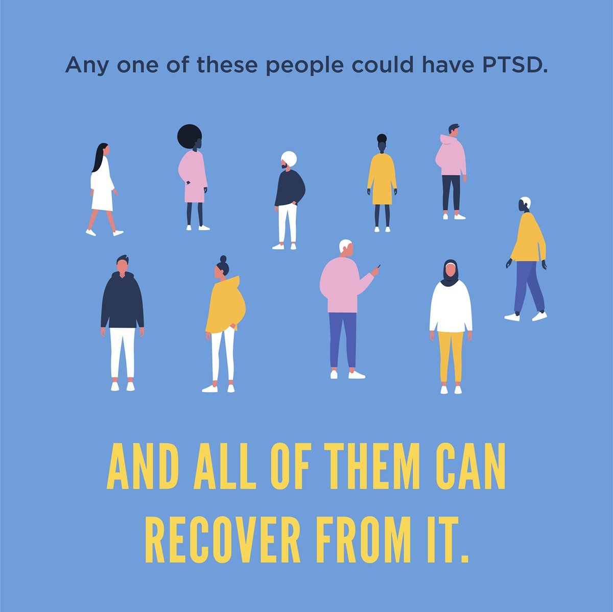 LikeOneAnother's tweet photo. Post-traumatic stress disorder affects veterans, but it also impacts moms, and teens, and nurses. PTSD affects people of all backgrounds, but with treatment and support, they can all live a full life.

#LikeOneAnother #MentalHealth #PTSDAwarenessDay #EndTheStigma https://t.co/sklR7mrlLn