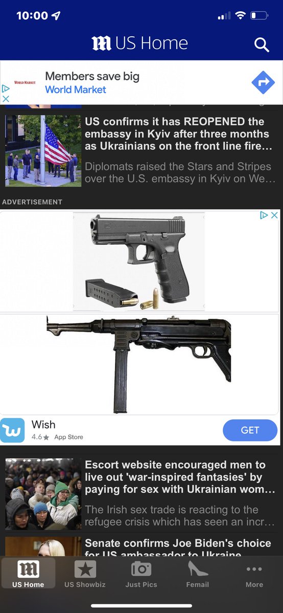 JuceeJae30's tweet photo. So I’m scrolling through the @DailyMail app when I came across an advertisement to purchase a gun from @WishShopping. This type of stuff is exactly what we DONT need. Shame on both of y’all. And why are guns on the wish app anyway? https://t.co/wwGRmKWKOl