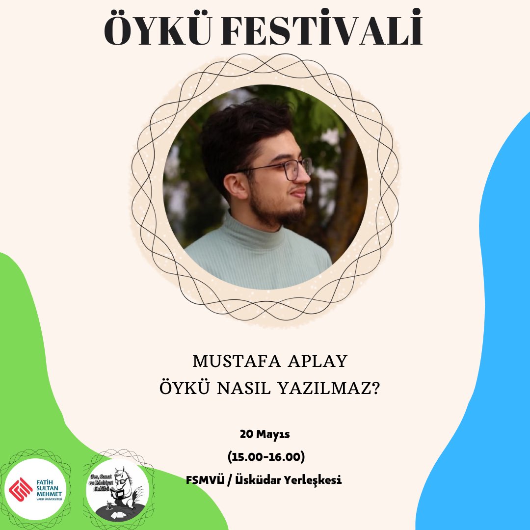 Öykü Festivalimizin son günü, son programımızla yarın karşınızda olacağız! 🌿

Mustafa Aplay (<a href="/MustafaAplay/">Mustafa Aplay</a>) ile Öykü Nasıl Yazılmaz’ı konuşacağız. Programımıza sizleri de bekleriz. 🌿
