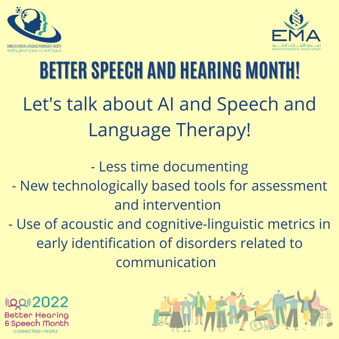 EmiratesSlp's tweet photo. Better #Hearing and #Speech Month
#uae #abudhabi #dubai #sharjah #fujairah #rasalkhaimah #ajman #umalquwain #ESLPS #ArtificialIntellingence https://t.co/oHEkJ3Obox