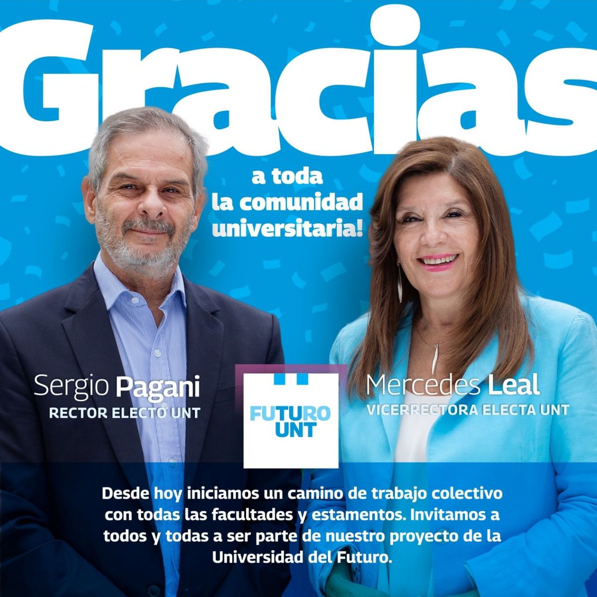 Nos sentimos sumamente acompañados, muchas gracias a todos y a todas. Vamos por una universidad plural, con participación y abierta al diálogo. Invitamos a todos a sumarse a este proyecto.

#FuturoUNT #TuUNT #PaganiLeal