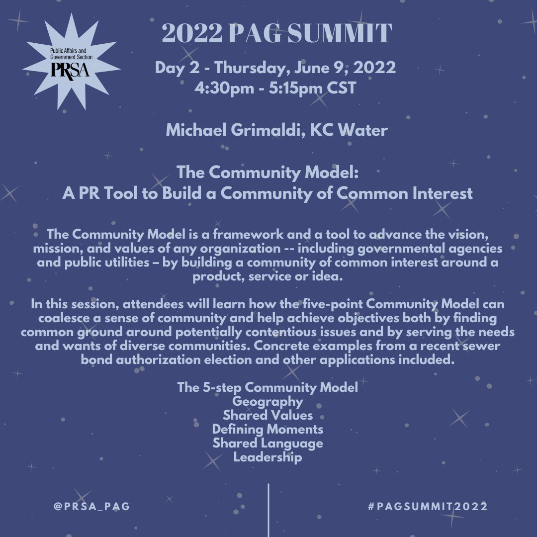 prsa_pag's tweet photo. We resume our #2022PAGSummit programming spotlight with @croyl &amp; Lisa Groshong partnering together to discuss earthquake insurance. Then, Michael Grimaldi of #KCWater talks about the Community Model. Register &amp; join us June 8-10 in St. Louis, MO! https://t.co/nfFLOfGMW8