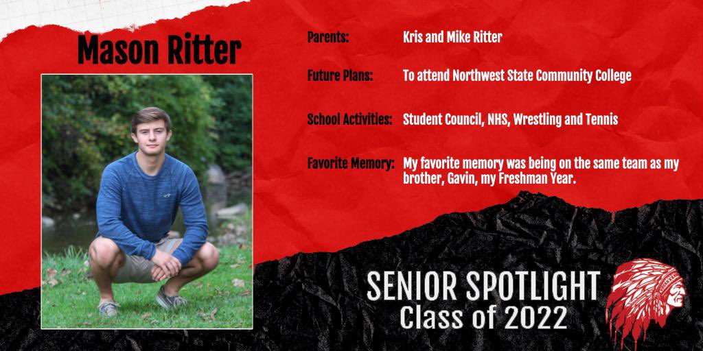 WauseonHigh's tweet photo. Senior Spotlight - Mason Ritter #WauseonPride https://t.co/Ej4bzxXCse