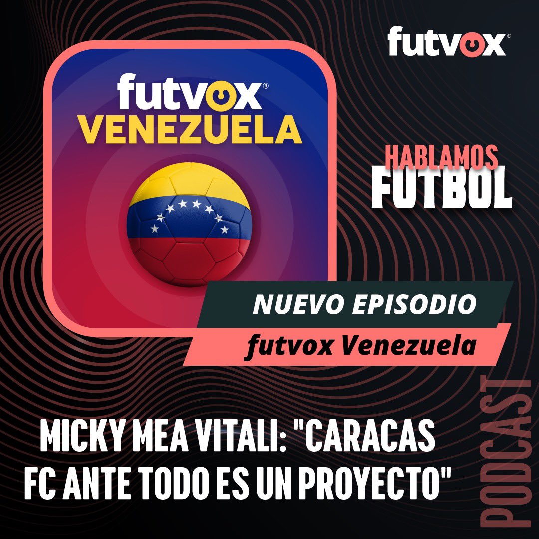 Pasen a escuchar la entrevista con <a href="/MikyMea05/">Miguel Mea Vitali</a> sobre el proyecto que tienen en <a href="/Caracas_FC/">Caracas Fútbol Club</a> y su expectativa en Copa Libertadores para la última fecha

open.spotify.com/episode/1LdQBH…

En otras plataformas, 👇🏽
linktr.ee/futvoxvenezuela