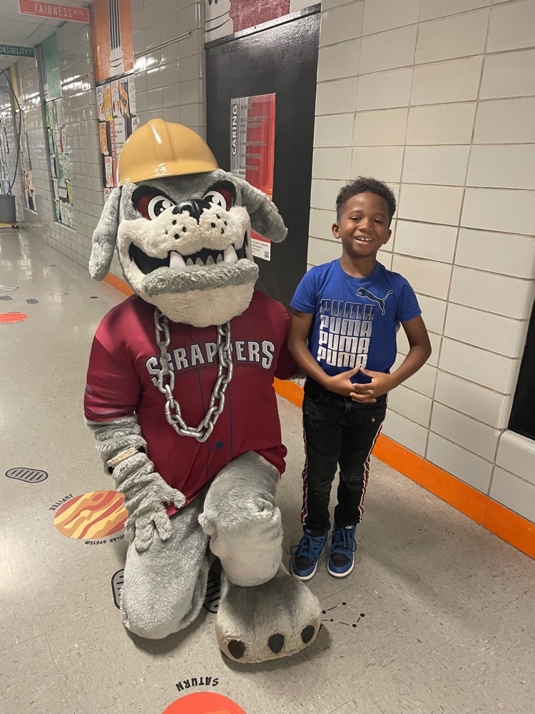 Scrappy came by to get us excited for tomorrow’s field trip to the game! Go Tigers!🐯