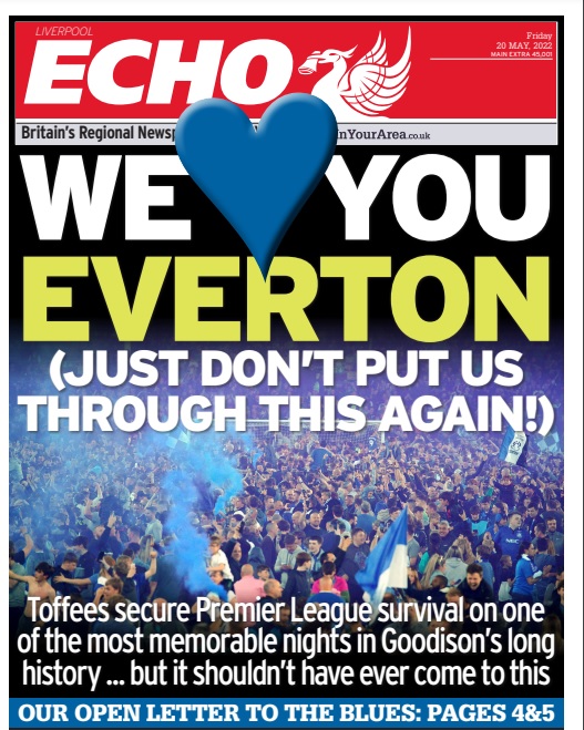 LivEchoEFC's tweet photo. Tomorrow's ECHO front page. https://t.co/T4asJQlFRS