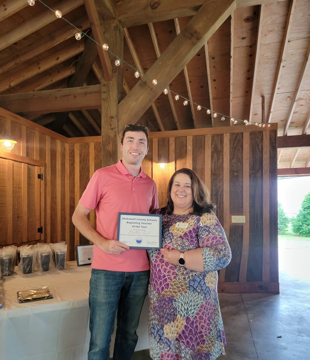alyssakanipe's tweet image. McDowell County Schools Beginning Teacher of the Year, Nathan Trent! Congratulations!! @MHSTitans @McDowell590