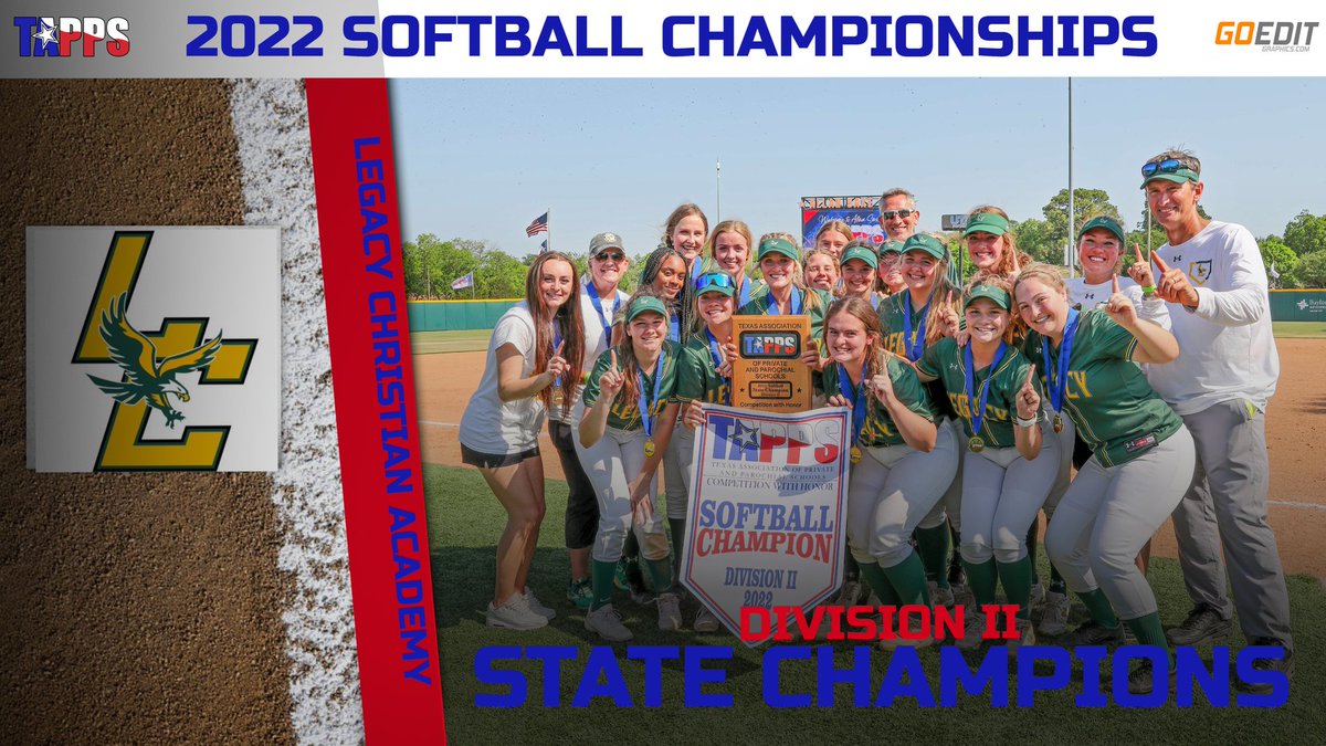 Your #TAPPSsoftball Division II State Champions are Legacy Christian Academy! Congratulations on a great season!!