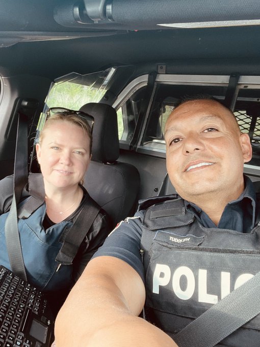 Constable Tudos and Corporate Communication Specialist Kristie